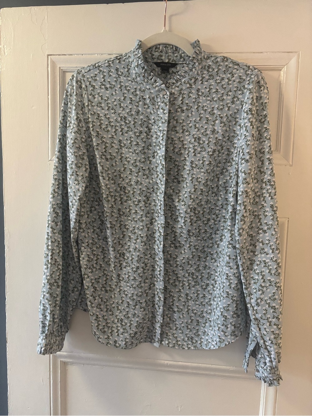 RW&CO. Pale Blue Floral Print Button-Down Shirt